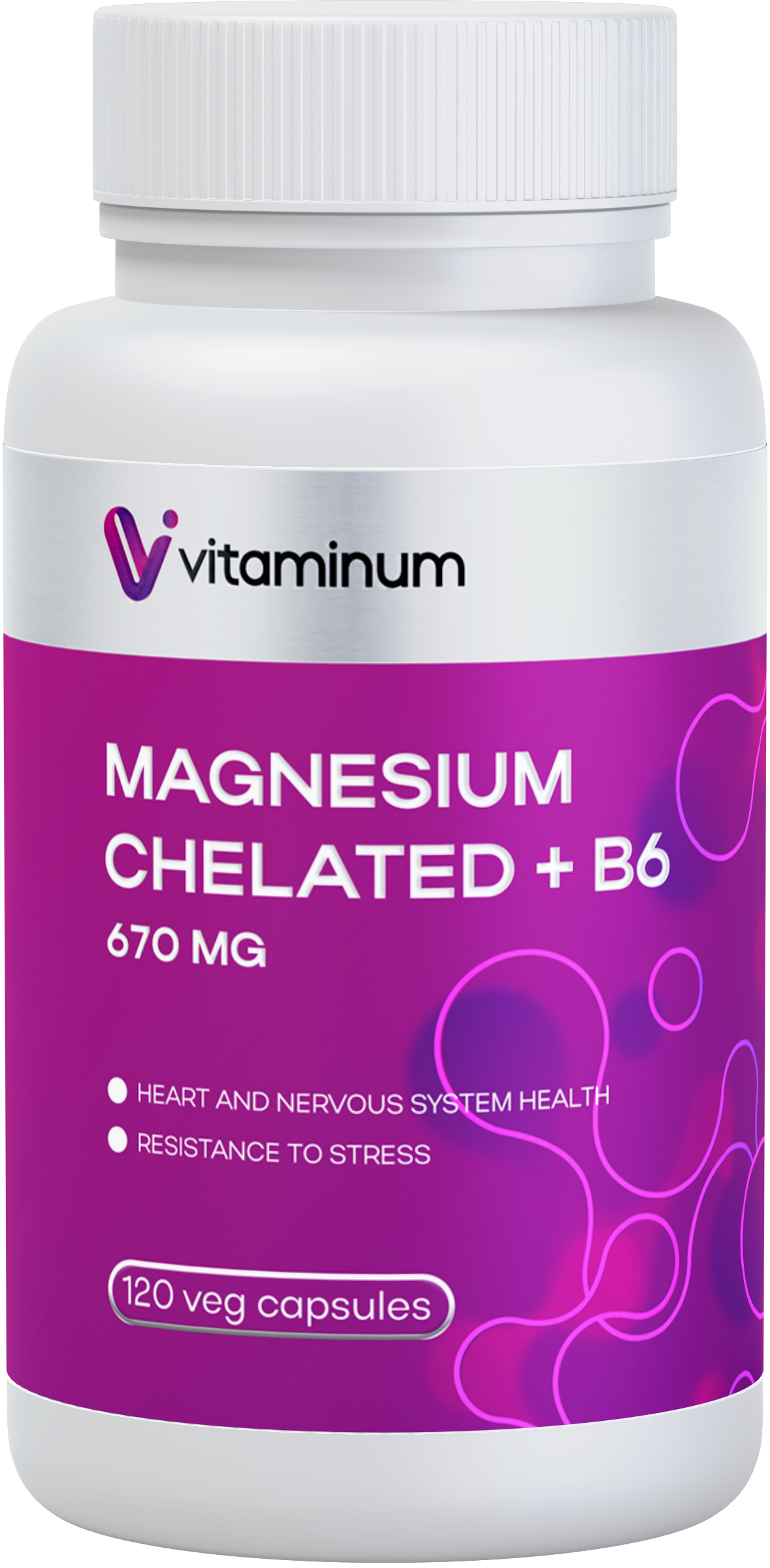  Vitaminum МАГНИЙ ХЕЛАТ + витамин В6 (670 MG) 120 капсул 800 мг  в Усолье-Сибирское